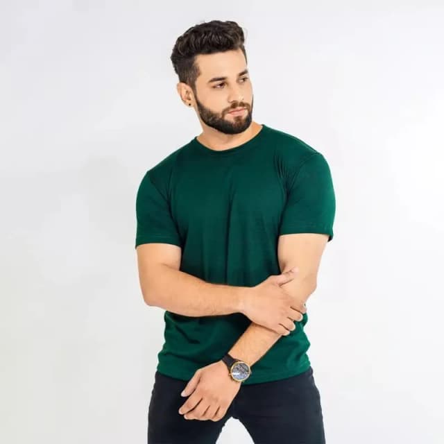 Green Double Stitching Expert Quality T-Shirt For Men