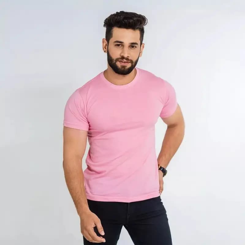 Pink Premium Quality T-Shirt For Men
