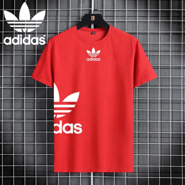 Adidas Red Printed Permium Quality T-Shirt For Men