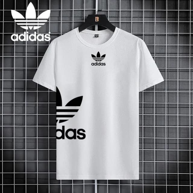 Adidas White Printed Permium Quality T-Shirt For Men