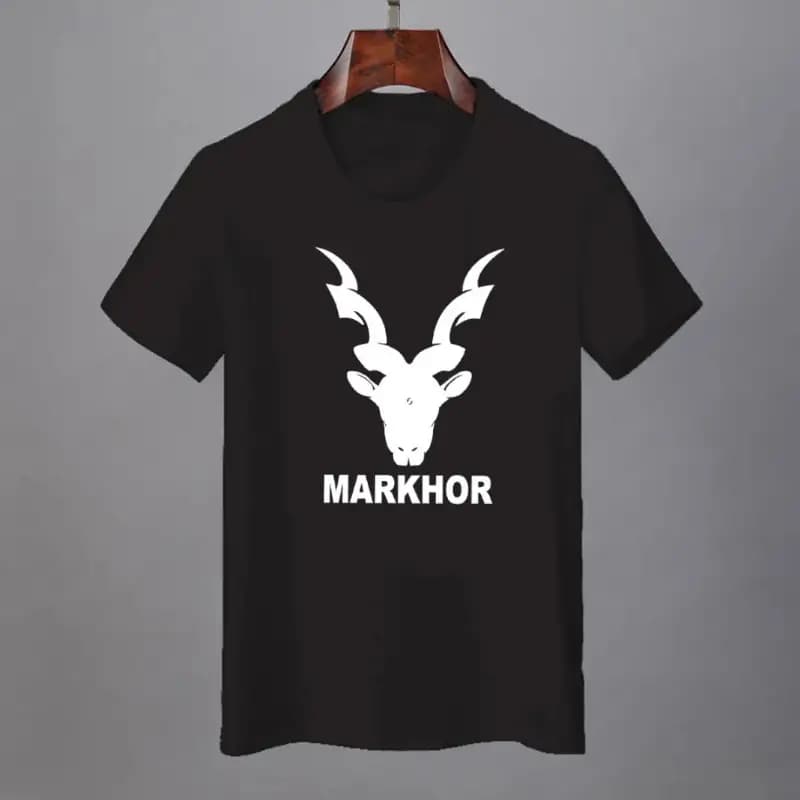 Black Markhor Printed Permium Quality T-Shirt For Men