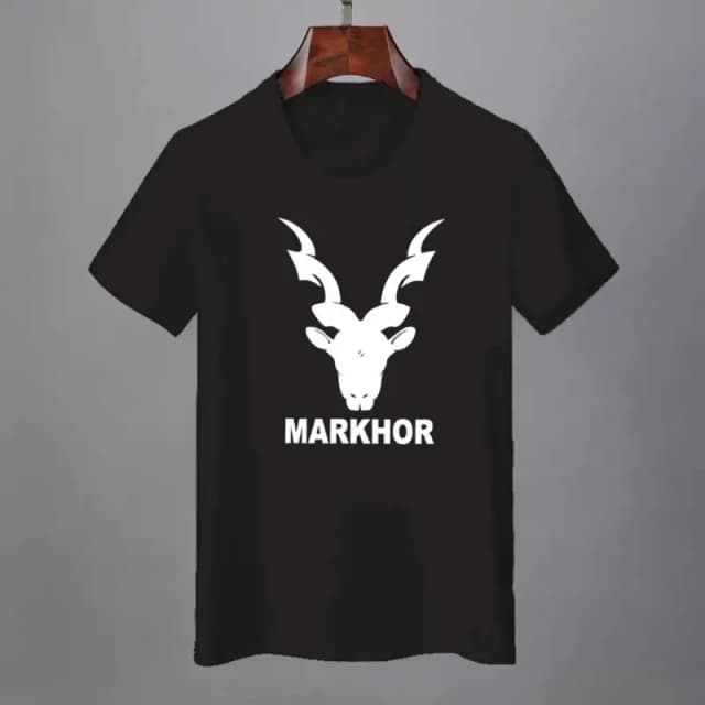 Black Markhor Printed Permium Quality T-Shirt For Men