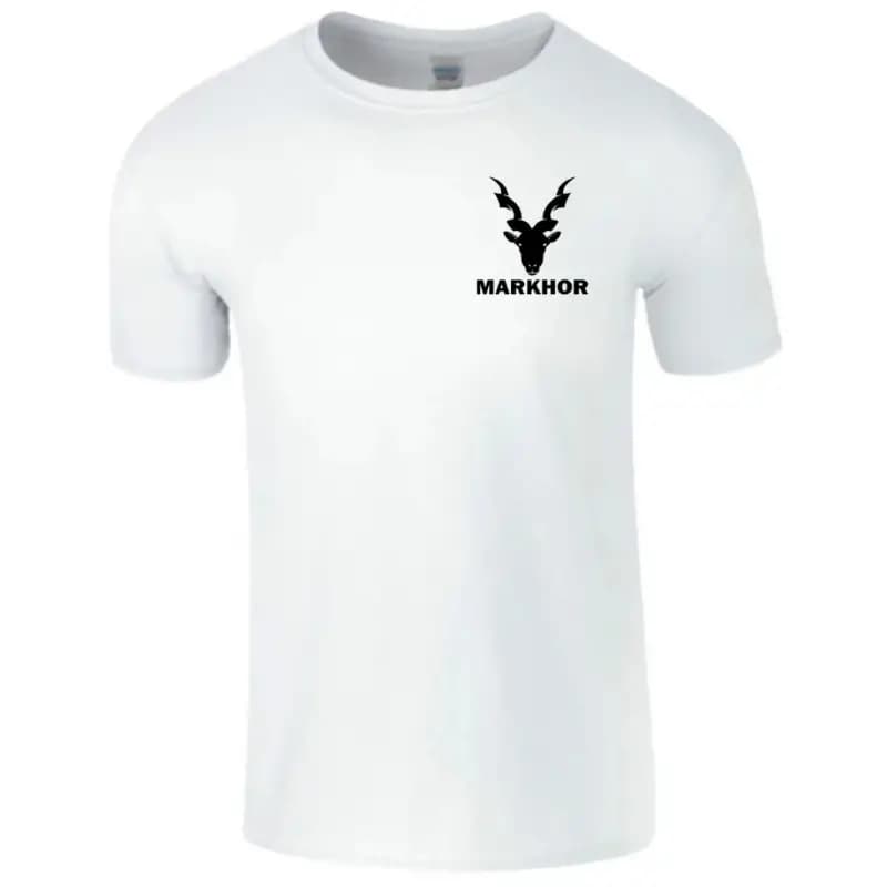 Markhor Printed White Premium Quality T-Shirt For Men
