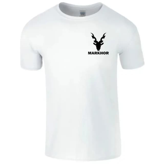 Markhor Printed White Premium Quality T-Shirt For Men