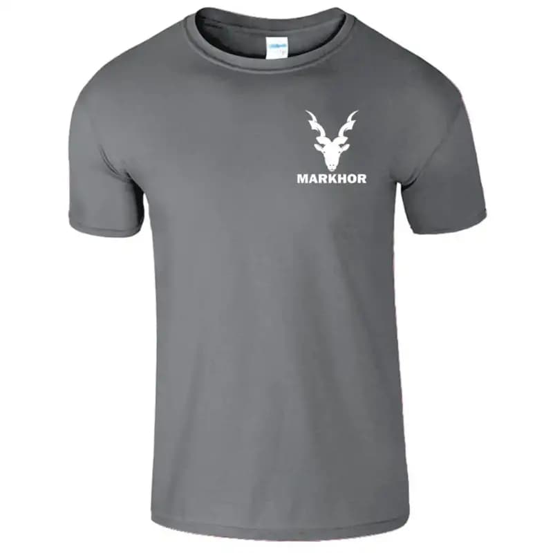 Markhor Printed Silver Grey Premium Quality T-Shirt For Men