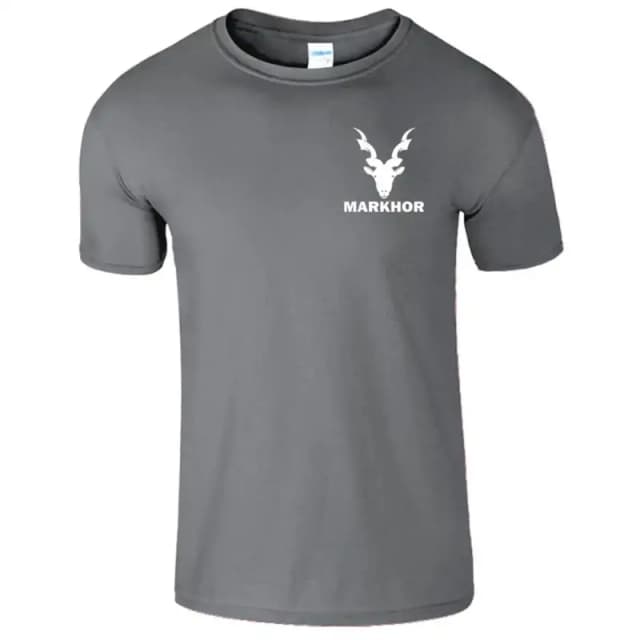 Markhor Printed Silver Grey Premium Quality T-Shirt For Men