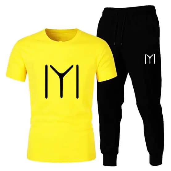 IYI Printed T-Shirt With Trouser Summer Tracksuit For Men