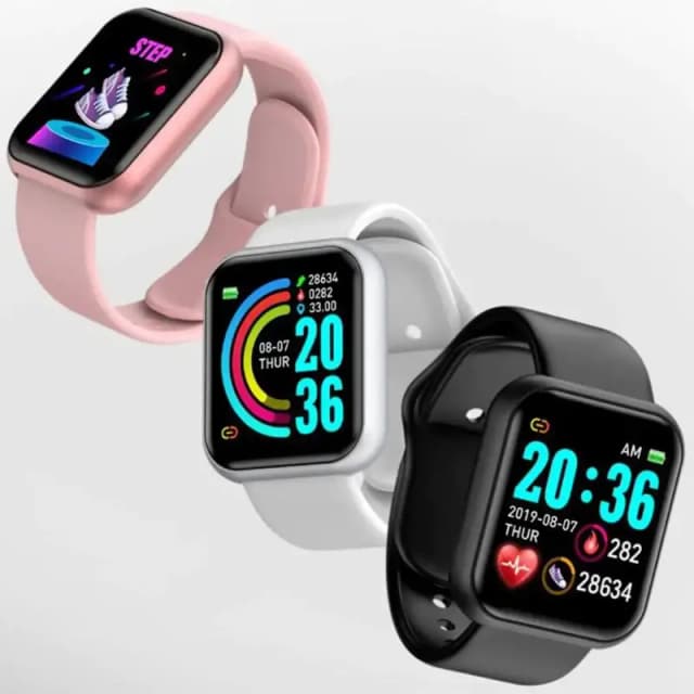 D20 Heart Rate Blood Pressure Smartwatch Color Screen Fitness Tracker Waterproof