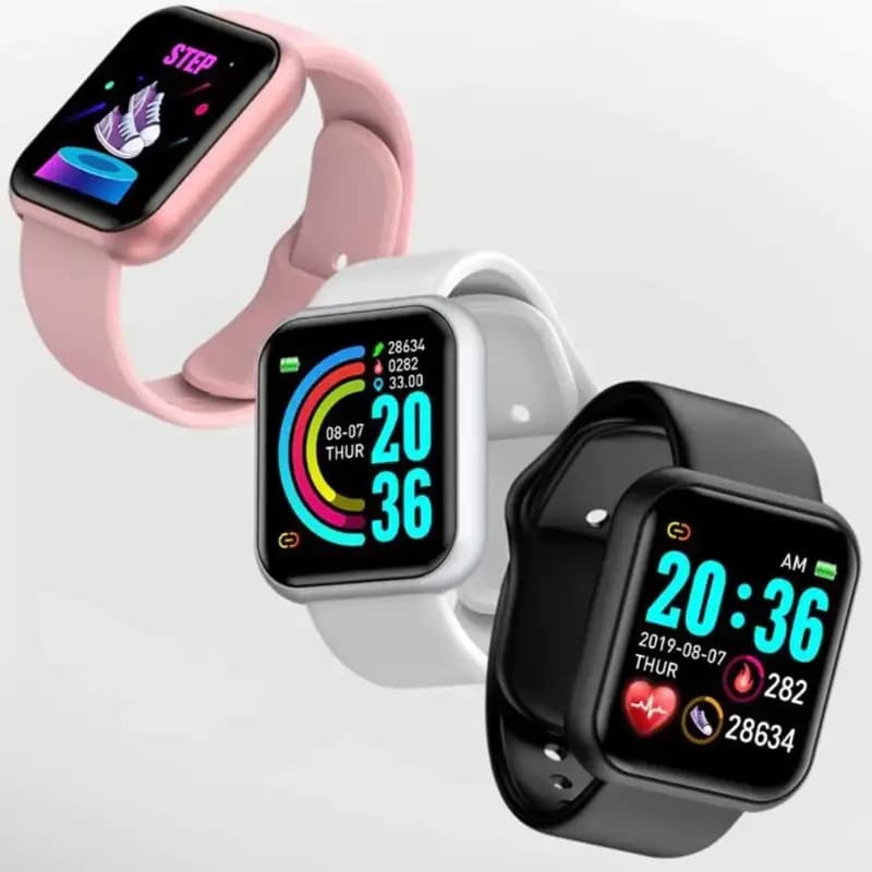 D20 Heart Rate Blood Pressure Smartwatch Color Screen Fitness Tracker Waterproof