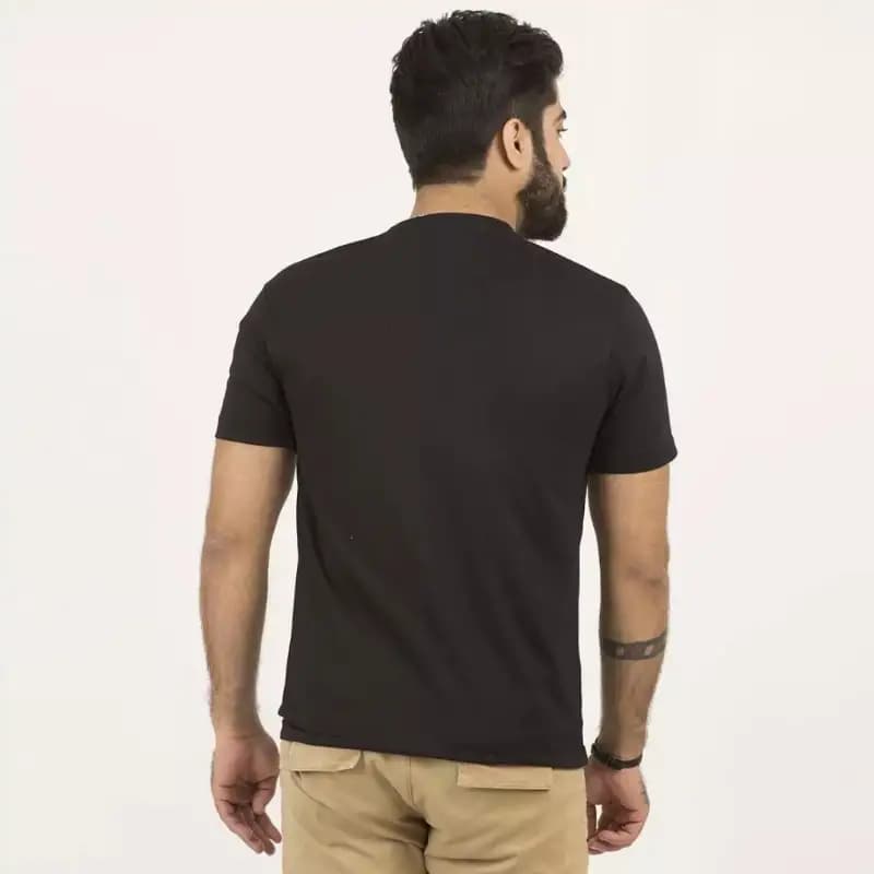 Basic Black Round Neck Best Quality T-Shirt For Men