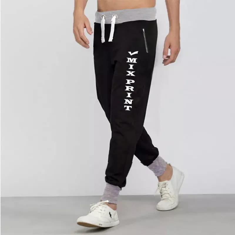 Black Summer Stylish Different Printed Trouser For Men
