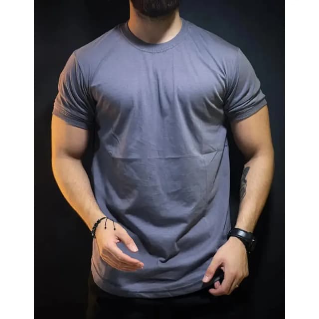 Men's Plain T-Shirt Silver Grey