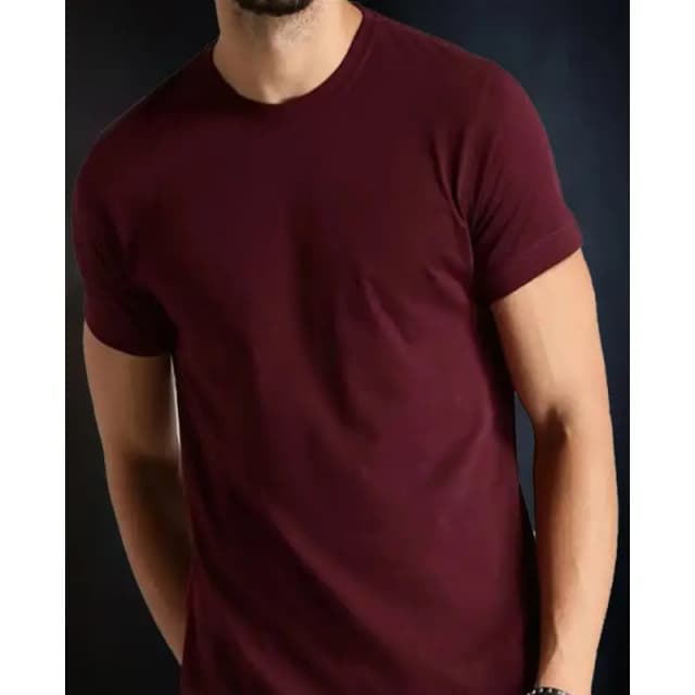 Men's Plain T-Shirt Maroon