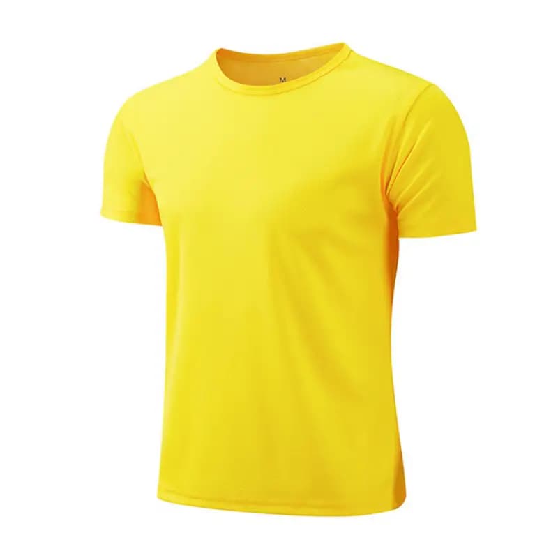 Yellow Basic Sports Polyester T-Shirt For Men Super Best Quality