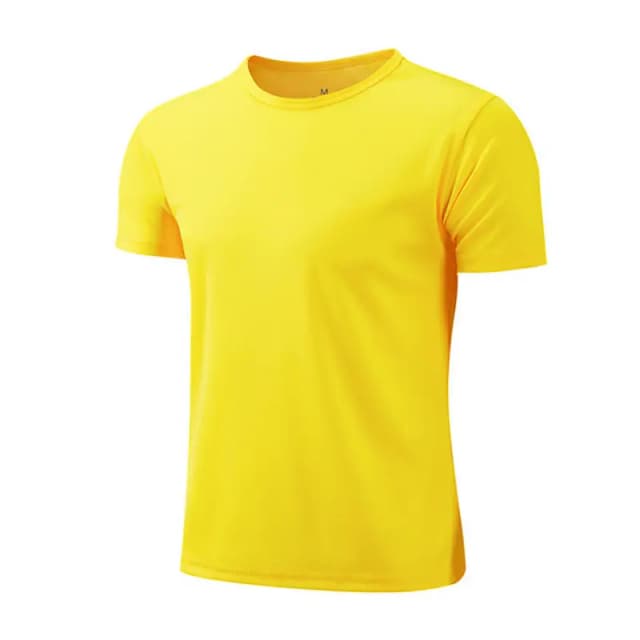 Yellow Basic Sports Polyester T-Shirt For Men Super Best Quality