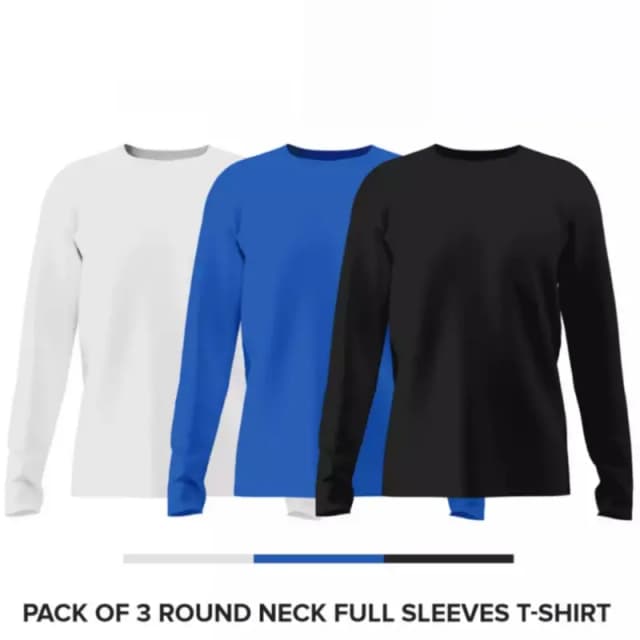 Pack Of 3 Full Sleeves T-Shirt For Men