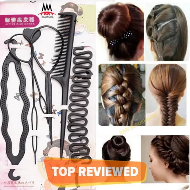 6 Pcs/Set New Hairstyle Braiding Tools Pull- Hair Dispenser Disk Hair Combs Fashion Hair Accessories