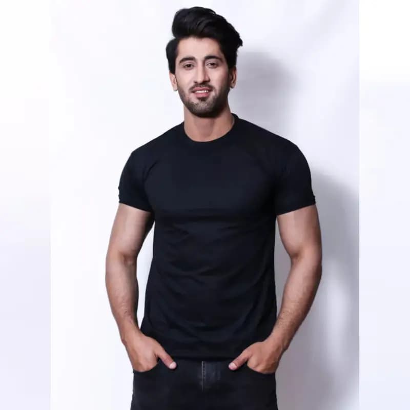 Black Basic T-Shirt For Men