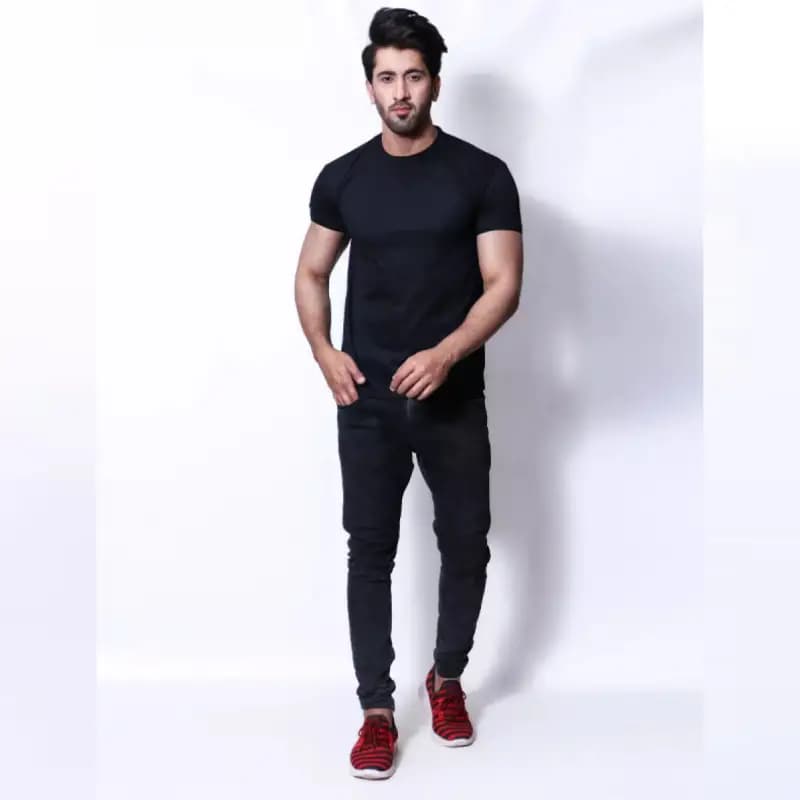 Black Basic T-Shirt For Men