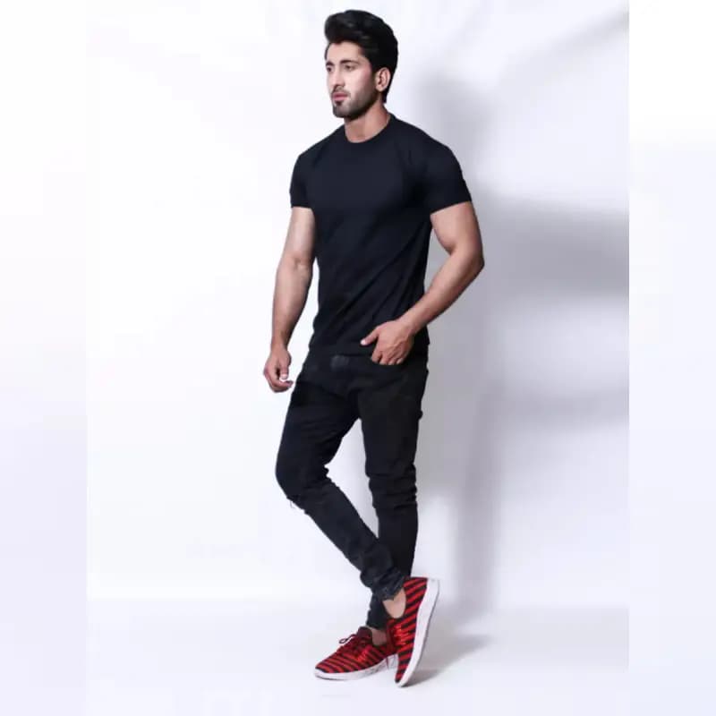 Black Basic T-Shirt For Men