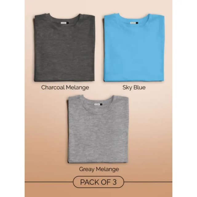 Pack Of 3 Round Neck T-Shirt For Men