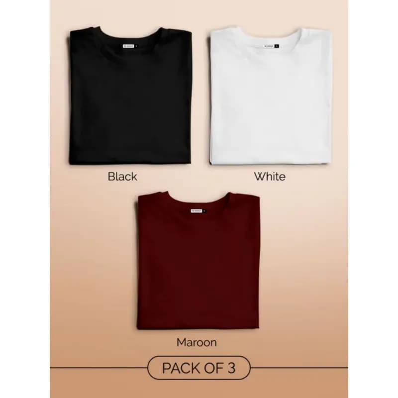 Pack Of 3 Round Neck T-Shirt For Men