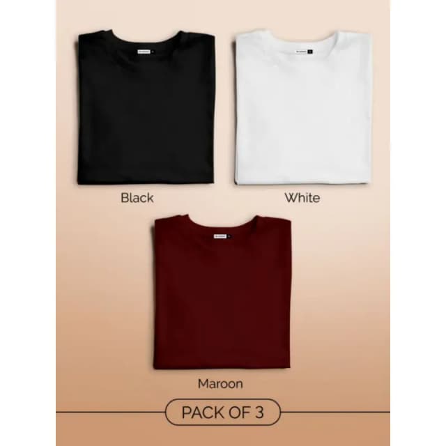 Pack Of 3 Round Neck T-Shirt For Men