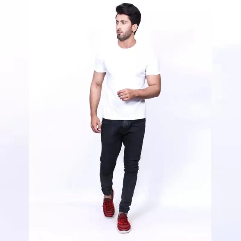 White Basic T-Shirt For Men