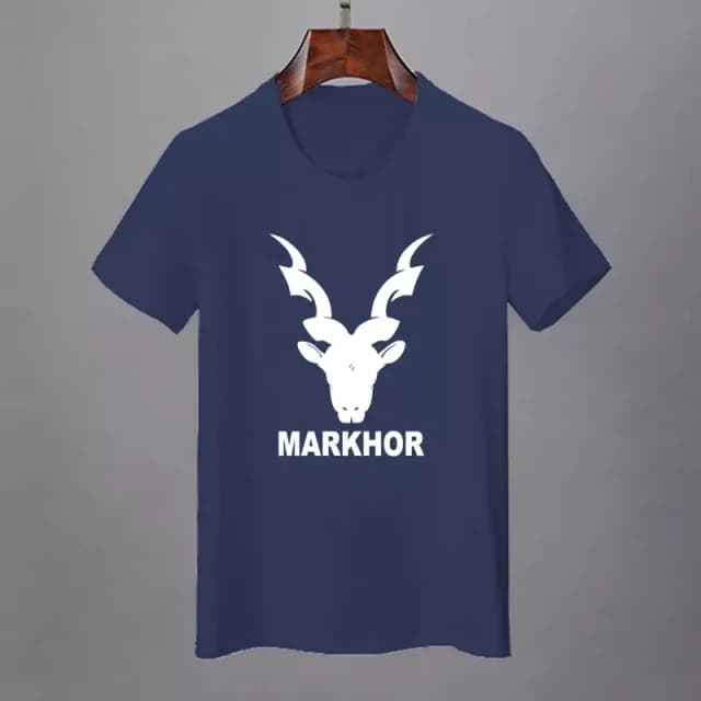 Navy Blue Markhor Printed Permium Quality T-Shirt For Men