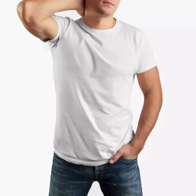 White Basic Sports Polyester T-Shirt For Men