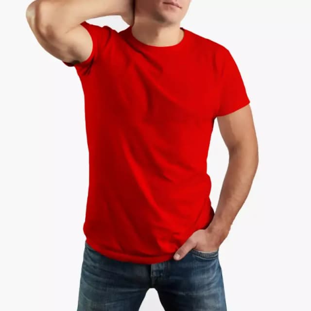 Red Basic Sports Polyester T-Shirt For Men