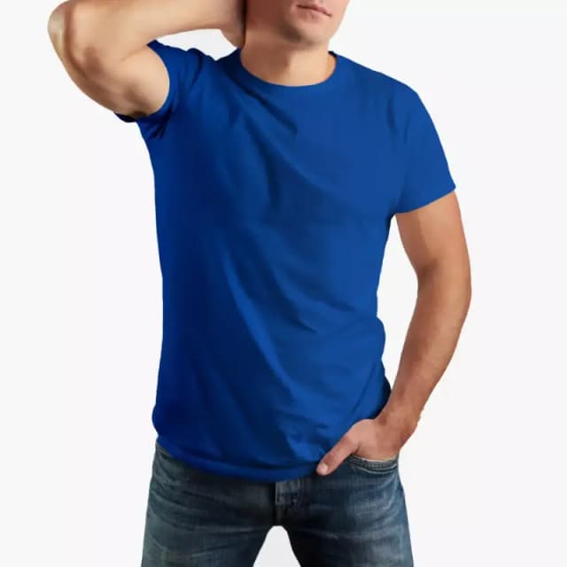 Royel Blue Basic Sports Polyester T-Shirt For Men