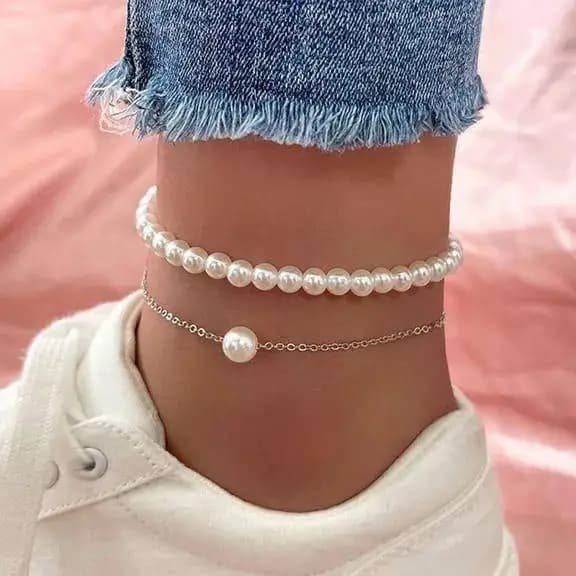 2 Pcs Silver Anklet