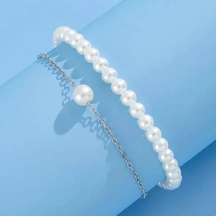 2 Pcs Silver Anklet