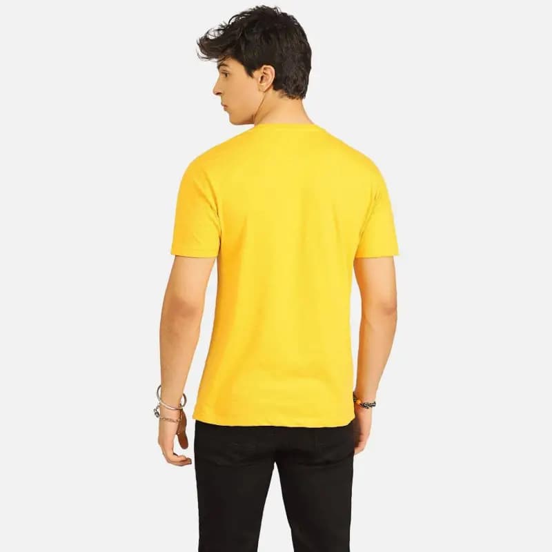Yellow Basic Round Neck T-Shirt