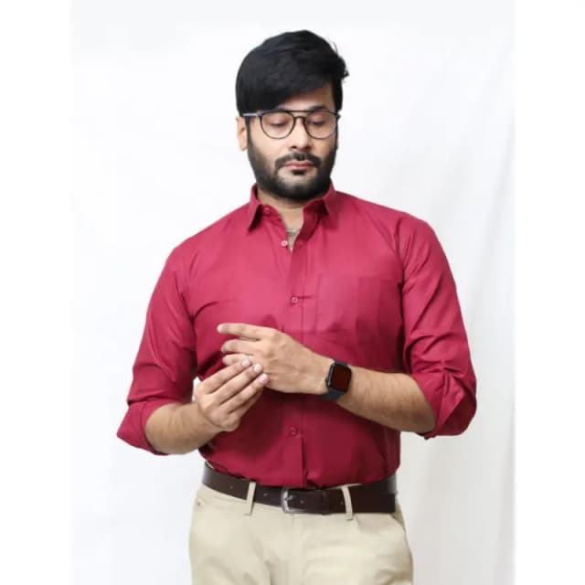 Formal Dress Shirts for Men Premium Quality Maroon