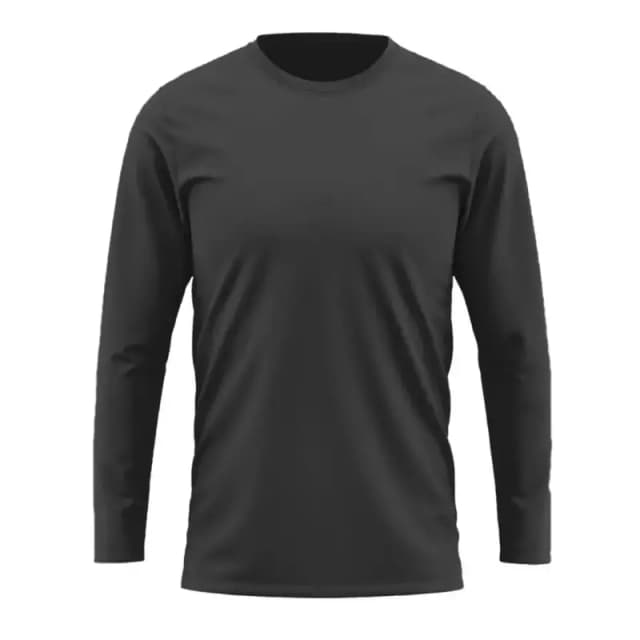 Charcoal Grey Full Sleeves T-Shirt For Men