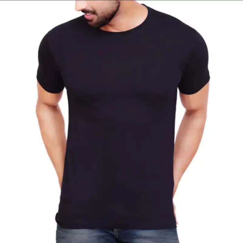 Navy Blue Round Neck T-Shirt For Men