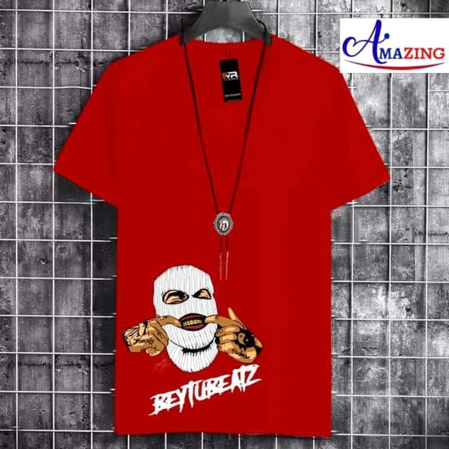 LATEST Printed Cotton Jersey Fabric Multicolours T-Shirt For Men