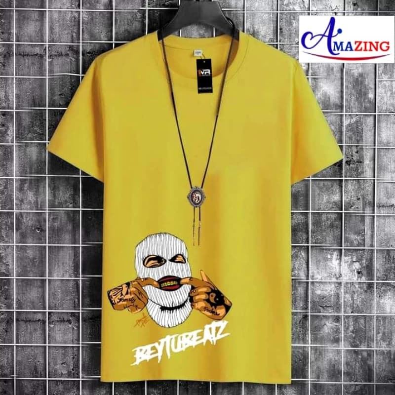 LATEST Printed Cotton Jersey Fabric Multicolours T-Shirt For Men