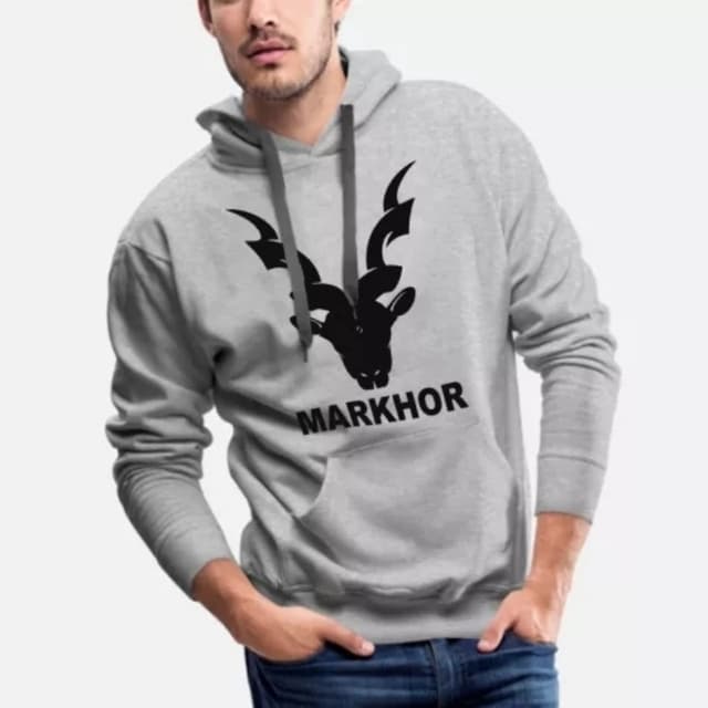 Heather Grey Markhor Hoodie For Men