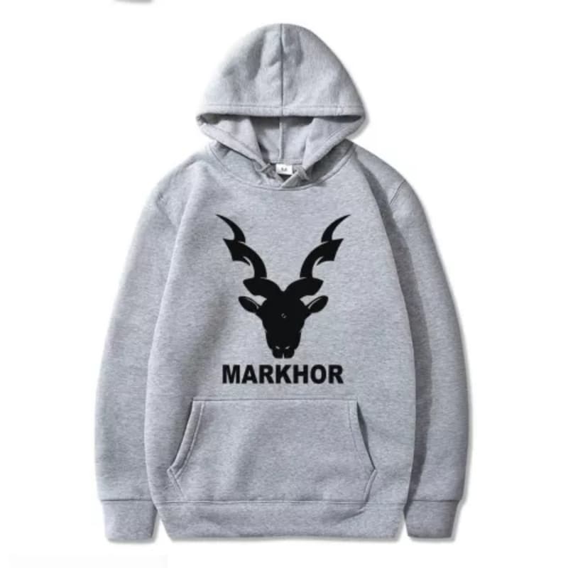 Heather Grey Markhor Hoodie For Men